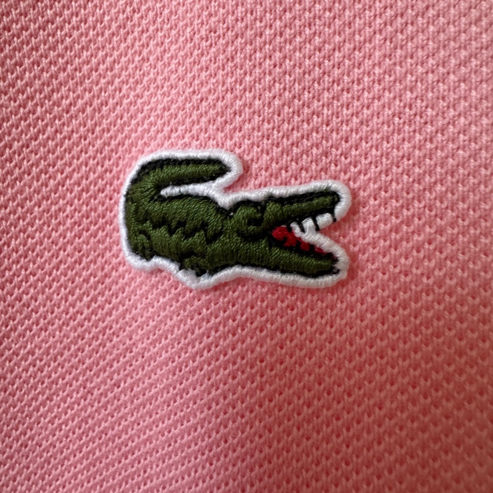 Men’s Lacoste Pink Short Sleeve Polo Shirt, Classic fit, Size Large, - Picture 3 of 6